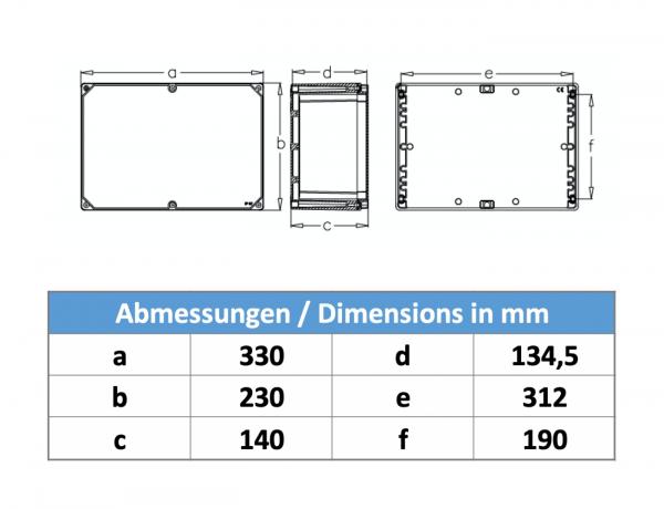 Aluminium-Gehäuse 230x330x140mm